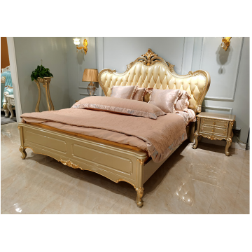 Lit king size en bois de meubles de chambre à coucher de style américain de luxe